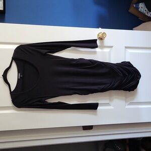 Express fitted, ruched-side body con dress